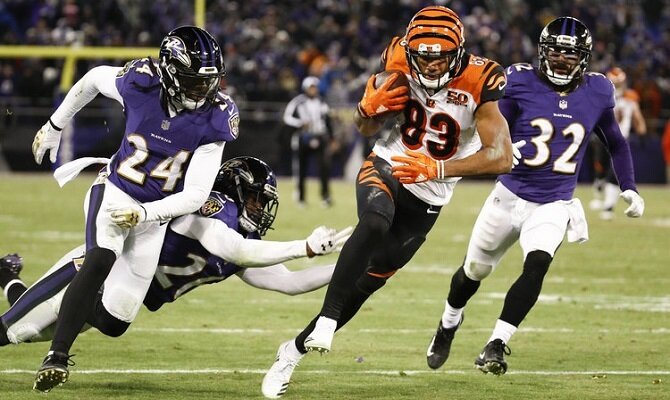Tyler Boyd y los Bengalíes eliminaron a Baltimore en 2017.