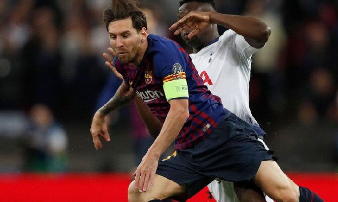 Lionel Messi del Barcelona en el juego contra el Tottenham