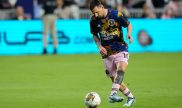 Lionel Messi en calentamiento previo en un partido del Inter Miami