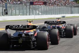 Sergio Perez y Max Verstappen en el Gran Premio de Japón