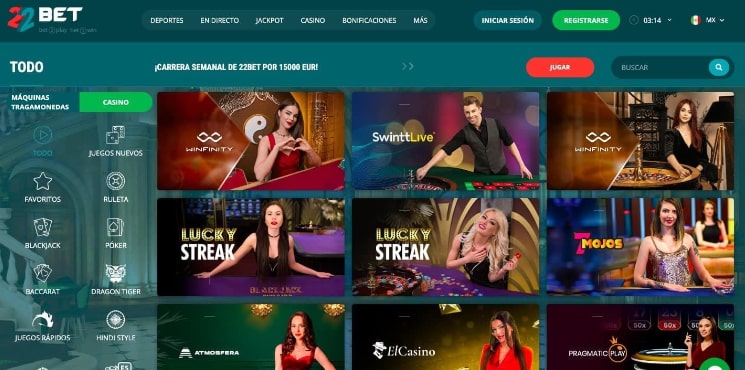 Juegos de 22bet Casino