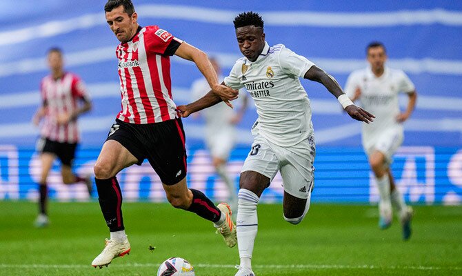 Vinicius Junior del Real Madrid en partido contra el Athletic de Bilbao