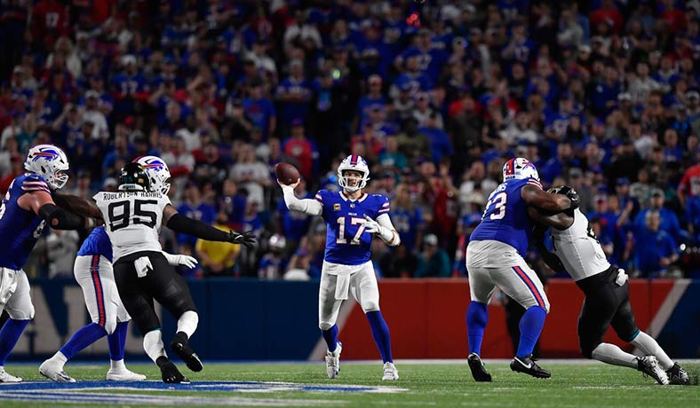 Josh Allen de los Bills en la victoria sobre Jacksonville
