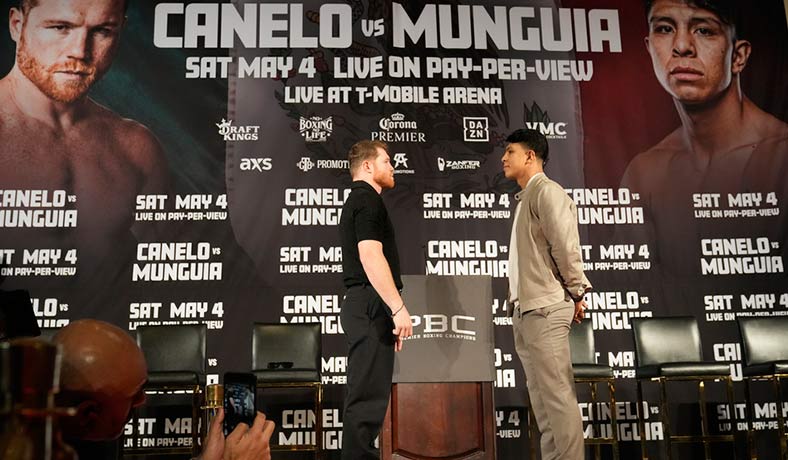 Canelo Alvarez y Jaime Munguía en conferencia de prensa
