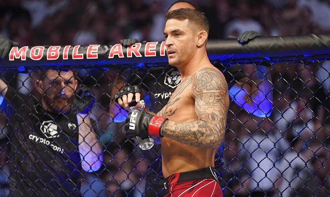 El Diamante se prepara para un combate en la imagen. UFC 269: Charles Oliveira vs Dustin Poirier.