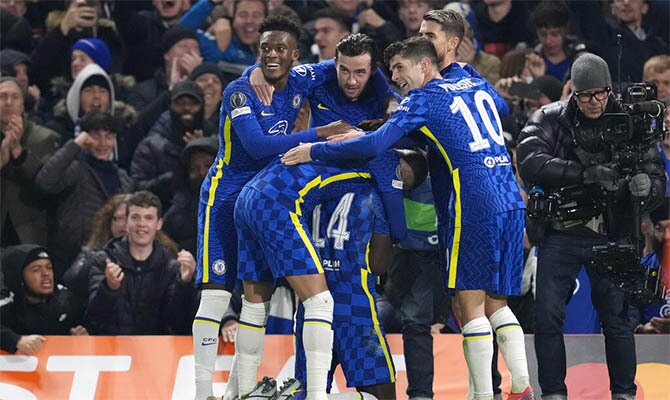 Los Blues celebrando un gol en Champions. Su próximo partido será Chelsea Vs Manchester United.