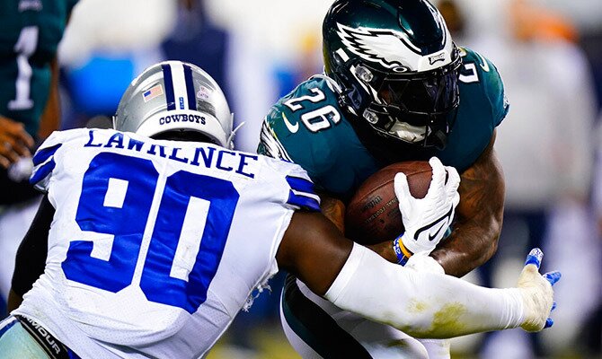Miles Sanders de los Eagles supera la marca de DeMarcus Lawrence de Cowboys