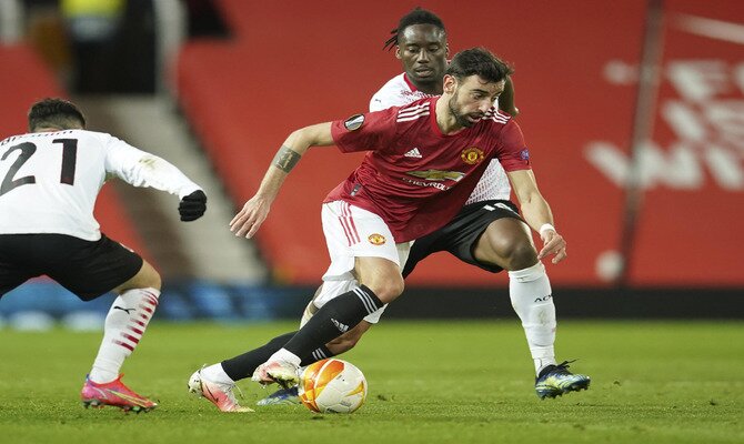 Bruno Fernandes es el jugador en mejor ritmo y que puede marcar las diferencias en las cuotas del Milan vs Manchester United