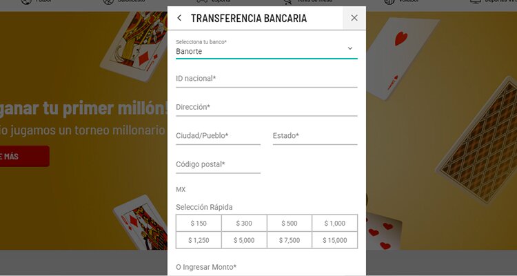 ayuda para depositar con VISA