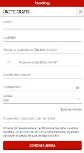 Bodog registro