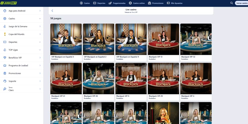 Juegos de jugabet Casino en vivo