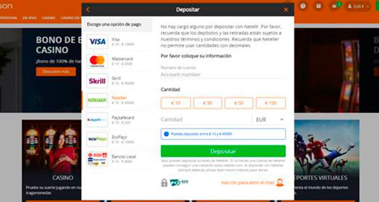 cómo depositar con Neteller