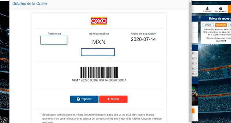 Métido de pago Oxxo