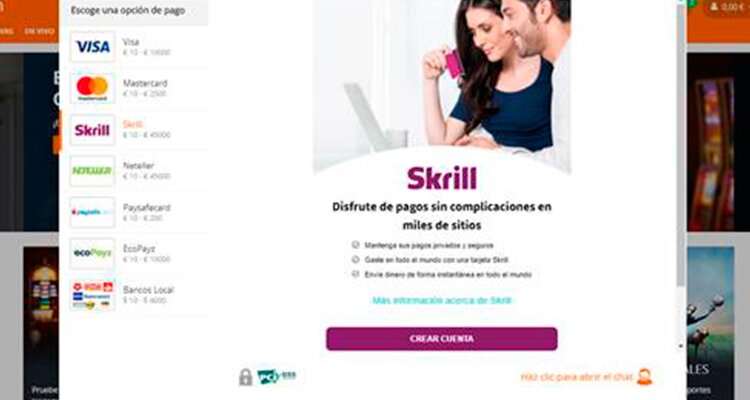 Métido de pago Skrill